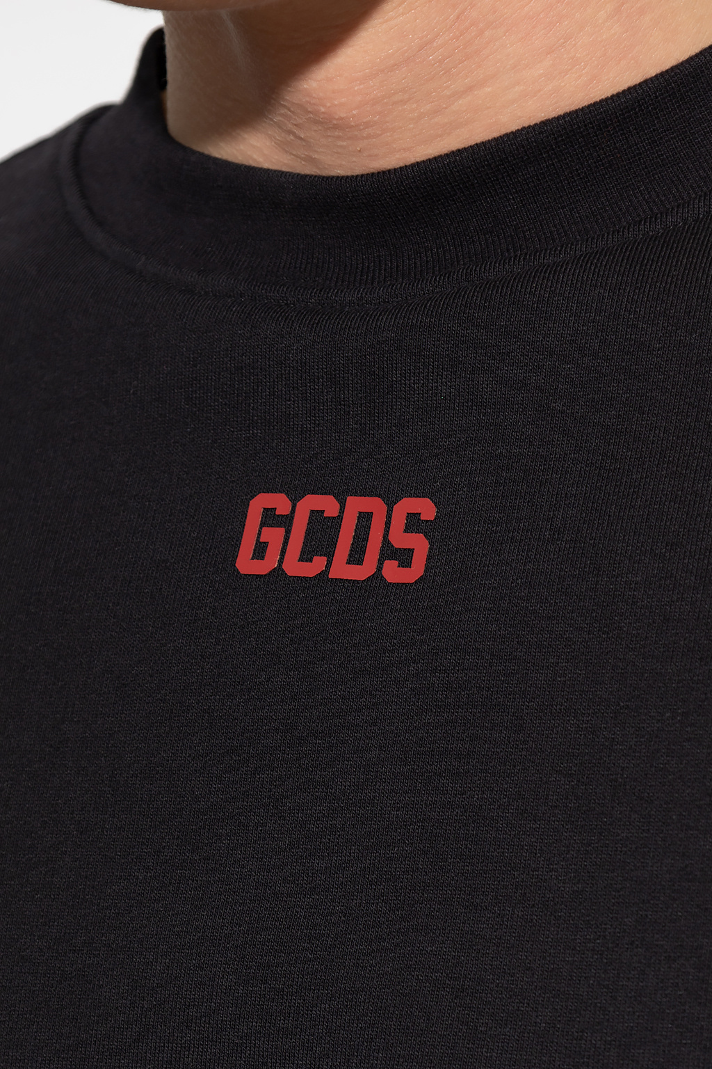 Gcds Logo-print Crew Neck Sweatshirt In Black