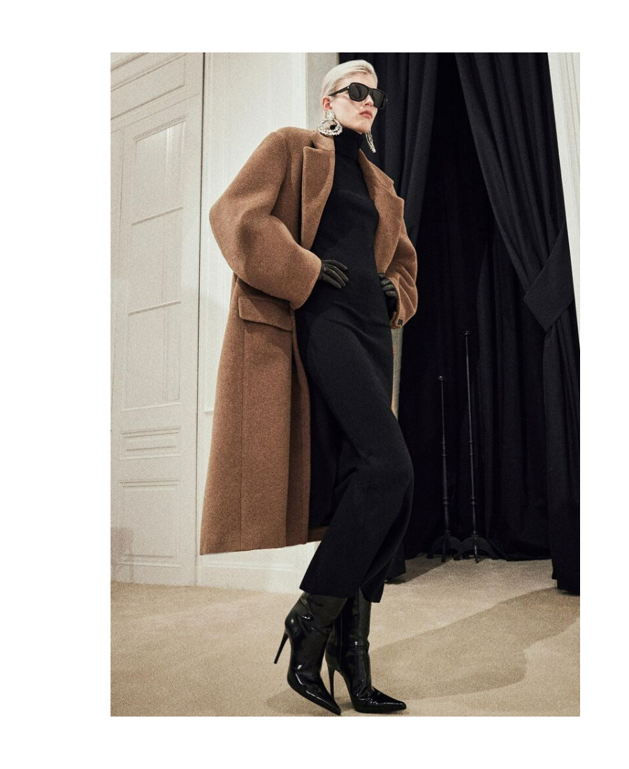 Saint Laurent Brushed Wool-felt Coat In Brown