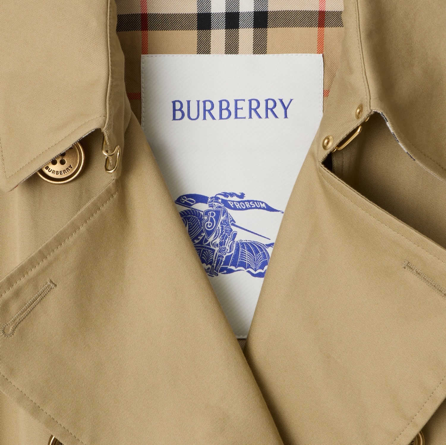 Burberry Waterloo Beige Double-breasted Trench Coat With Classic Collar And Belt Closure In Cotton Woman In Brown