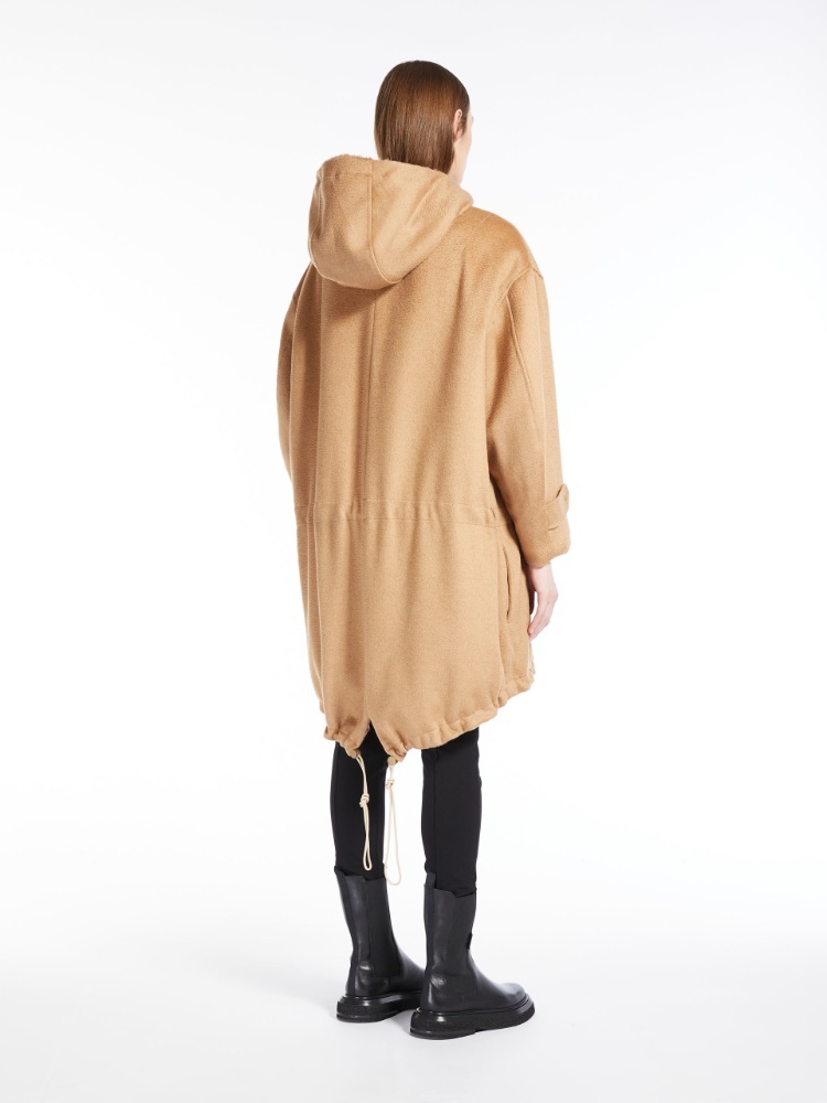 Max Mara Dionea Hooded Parka In Nude