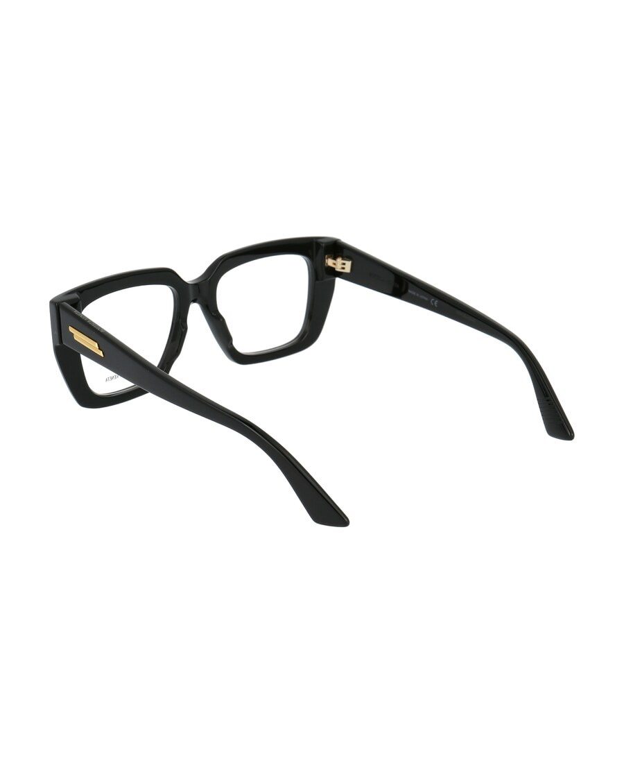 Bottega Veneta Black Acetate Optical Glasses In Black