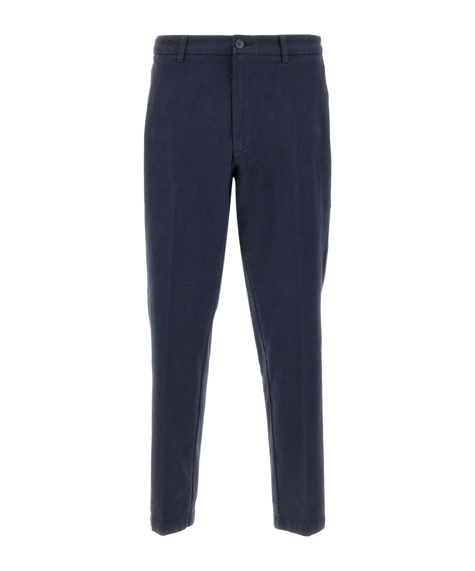 Hugo Boss Cotton-blended Trousers In Blue
