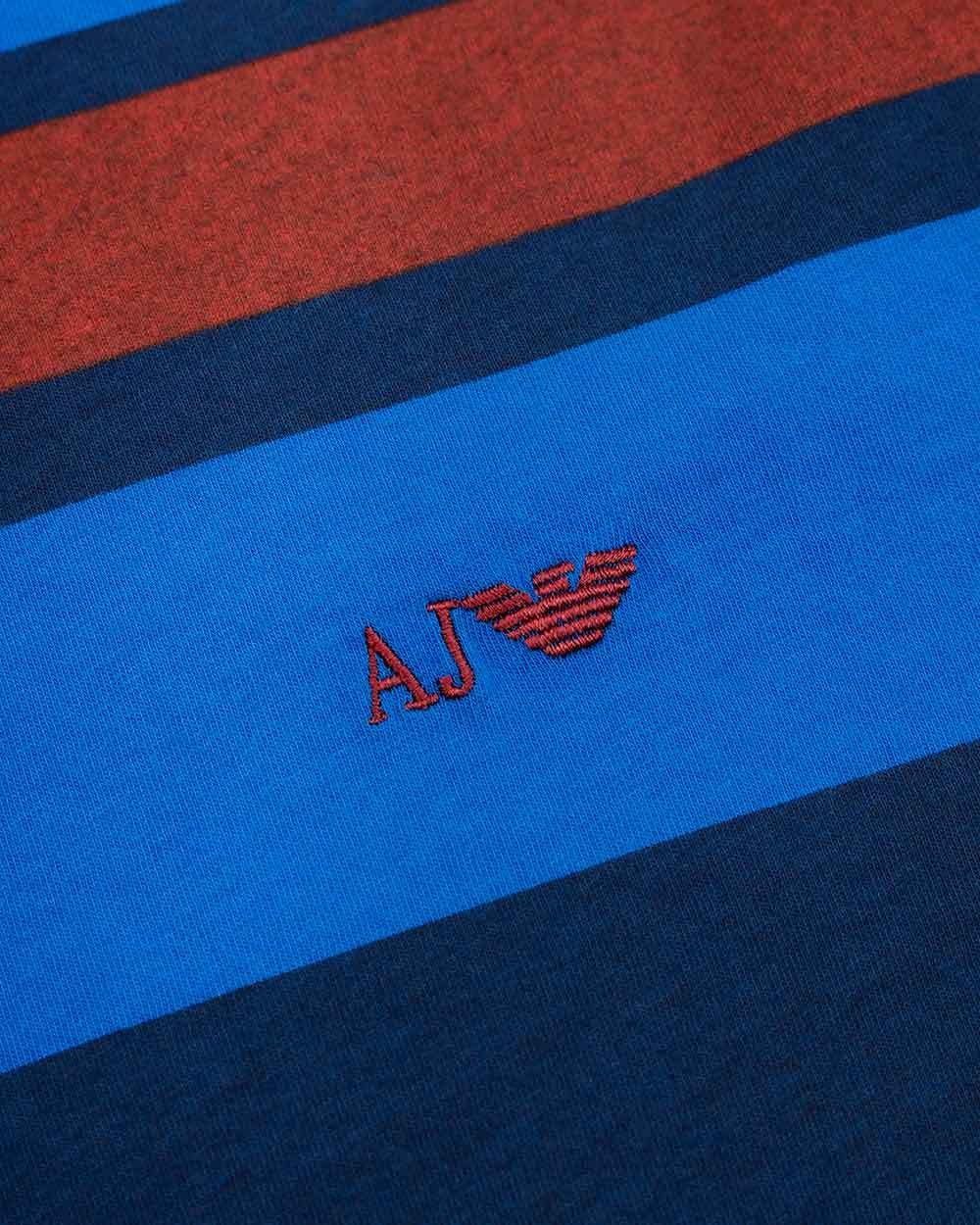 Armani Jeans Round-necked Logo T-shirt In Blue