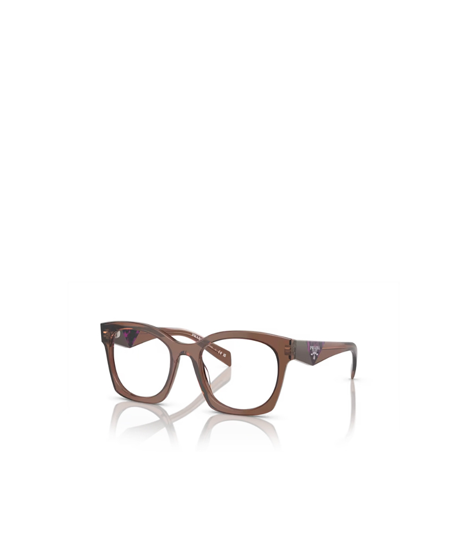 Prada Square Frame Glasses In Brown