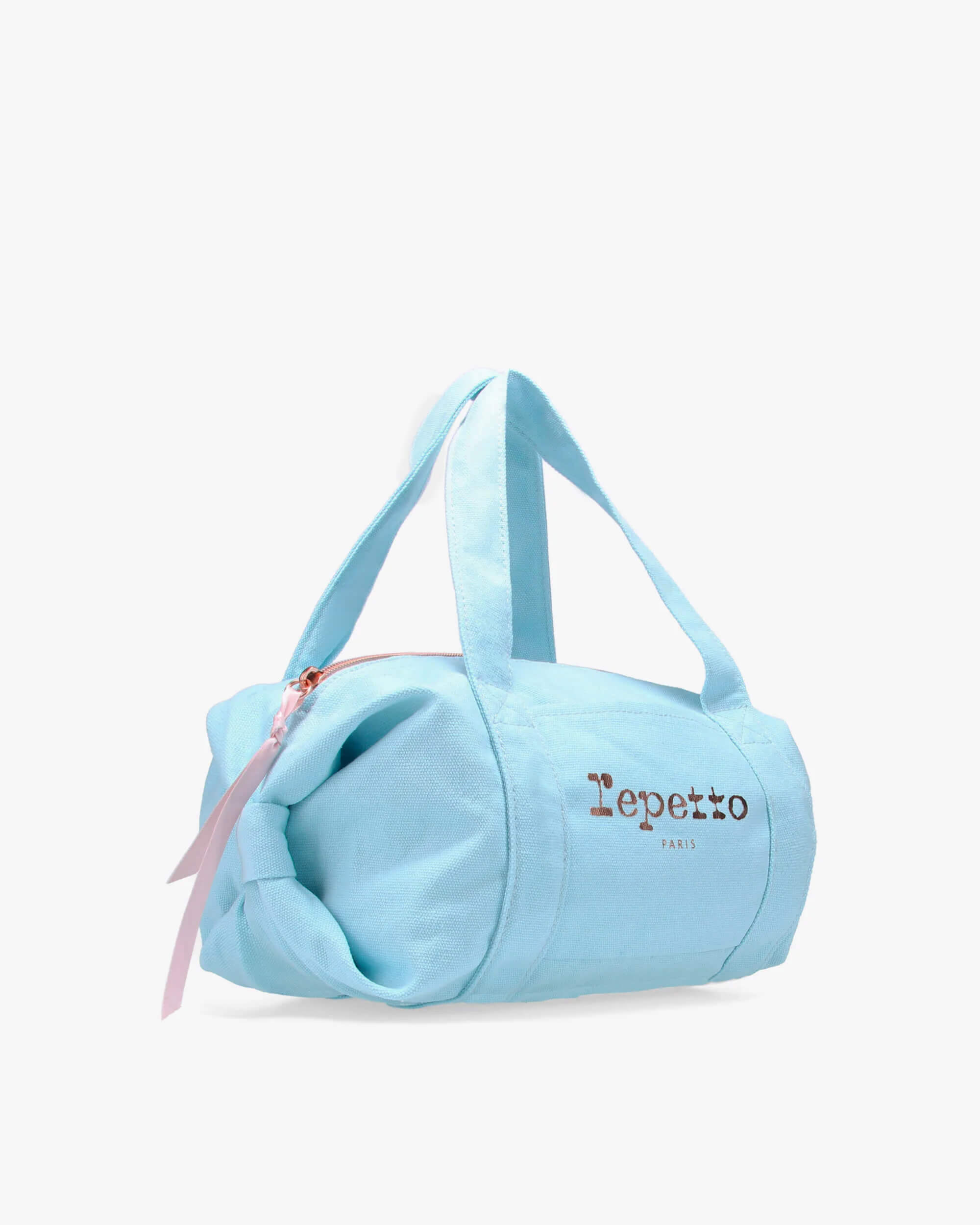 Repetto Small Cotton Duffle Bag With Logo In Blue