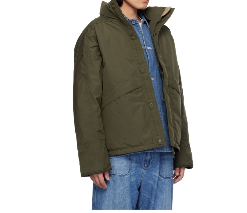 Nanamica Khaki Gore-tex Short Down Jacket In Brown
