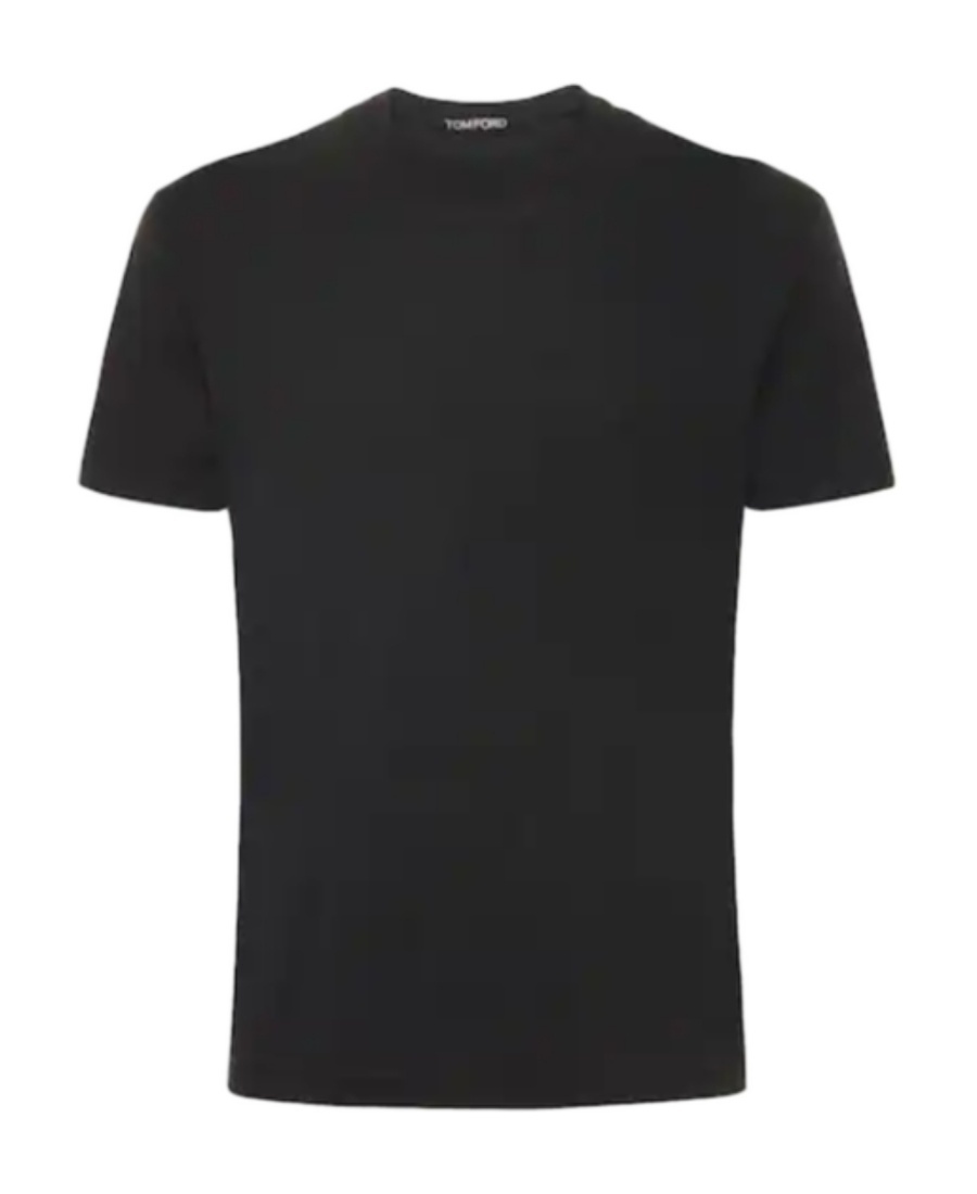 Tom Ford Black Stretch Cotton Crew Neck T-shirt
