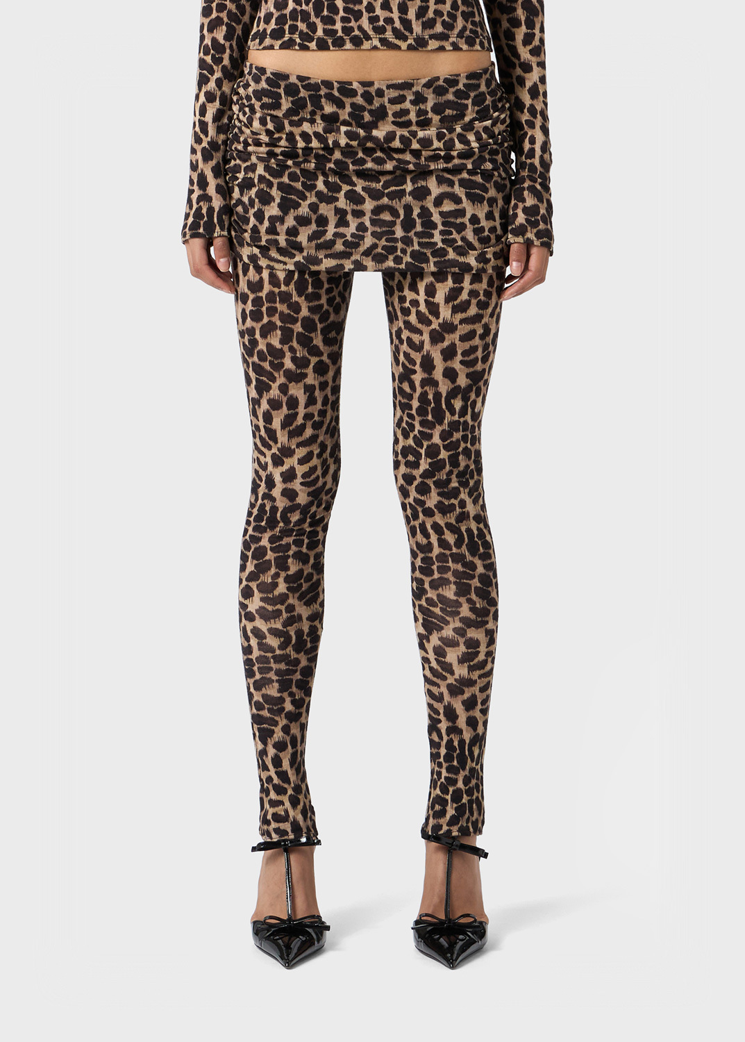 BLUMARINE LEOPARD-PRINT WOOL LEGGINGS