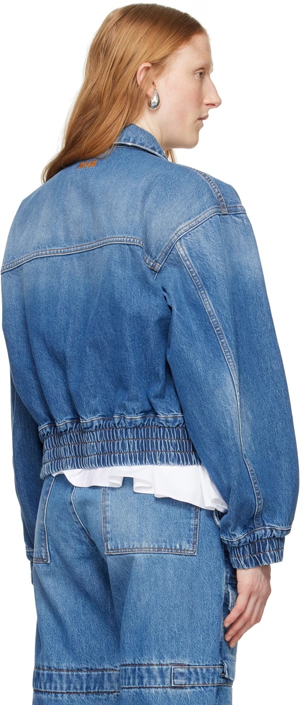 Msgm Indigo Oversized Denim Jacket In Blue