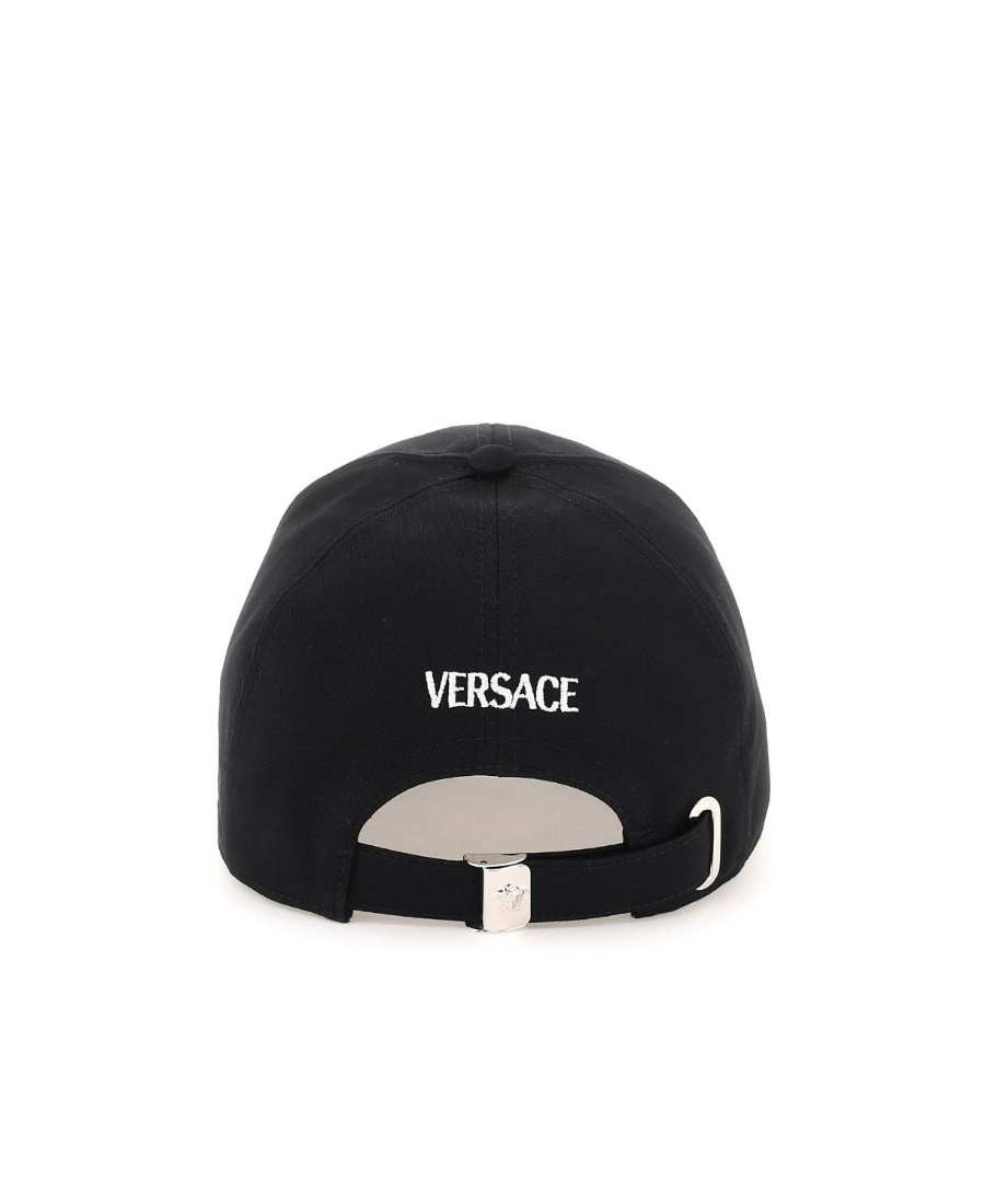 Versace Cotton Logo-embroidered Cap In Black
