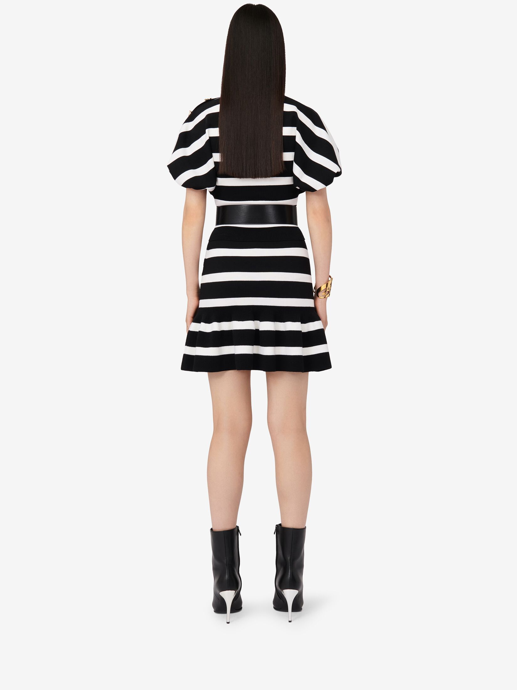 Alexander Mcqueen Wool Striped Sweater In Black