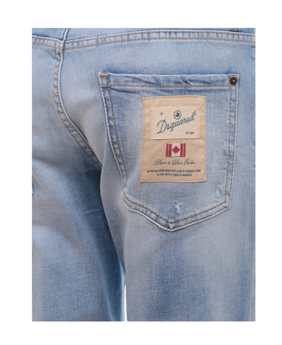 Dsquared2 Logo-patch Tapered-leg Jeans In Gray