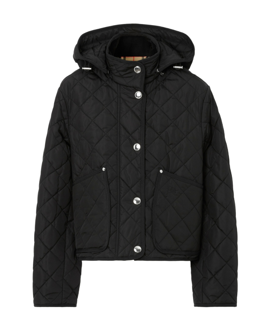 Burberry Black Quilted Nylon Parka In Black