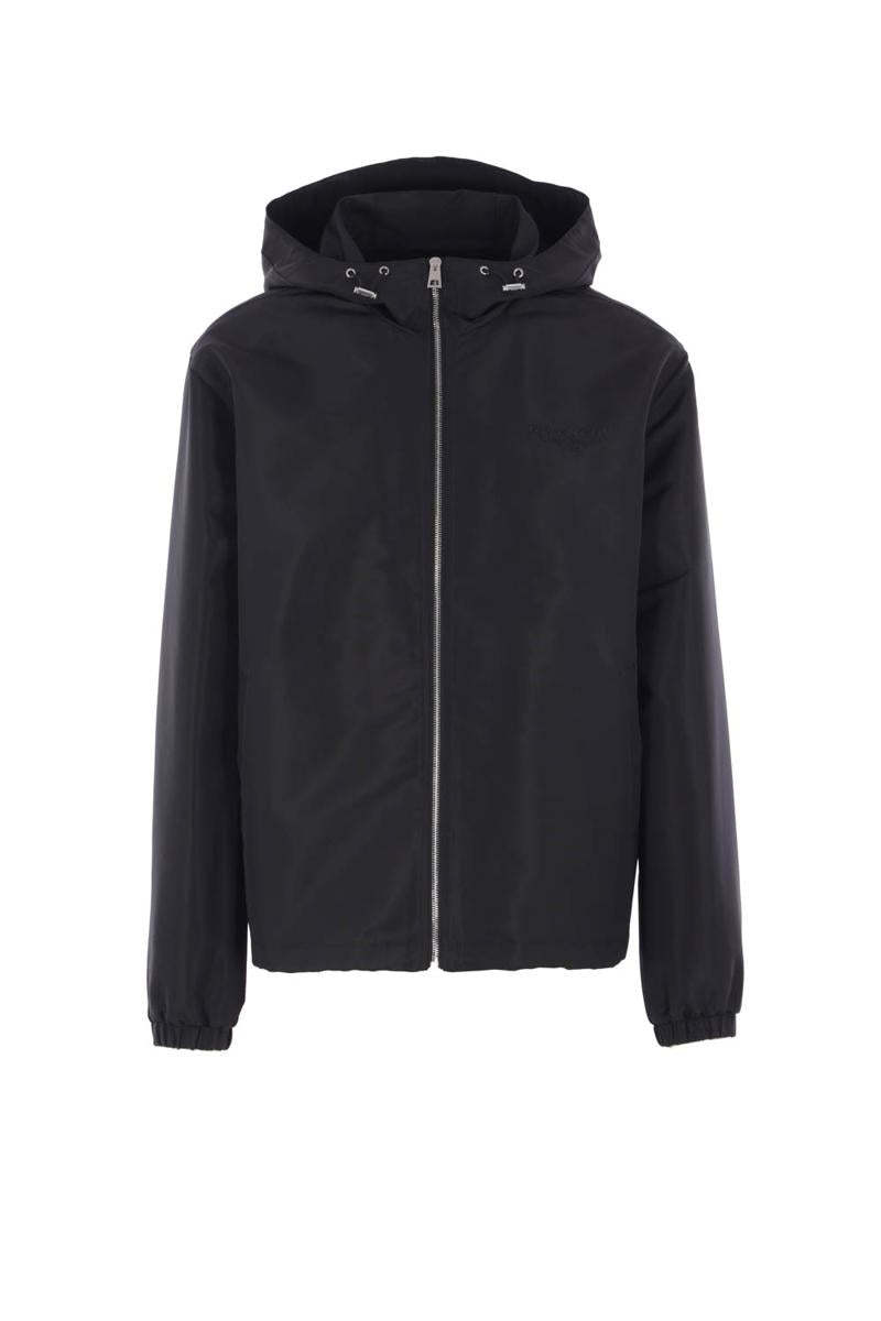 Givenchy Zip-up Drawstring Hooded Coat In Black