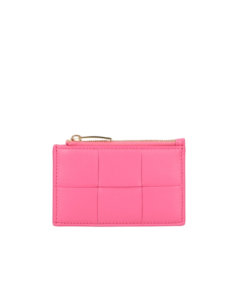 Bottega Veneta Zipper Card Bag In Pink