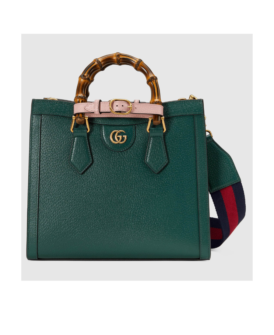 Gucci Diana Mini Leather Tote Bag In Green