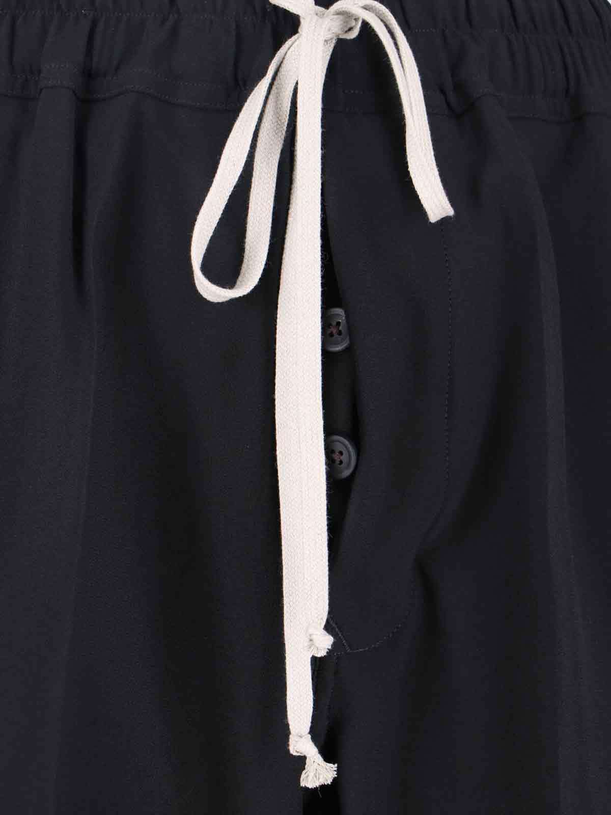 Rick Owens Straight Trousers With Button And Flap Pockets In Black