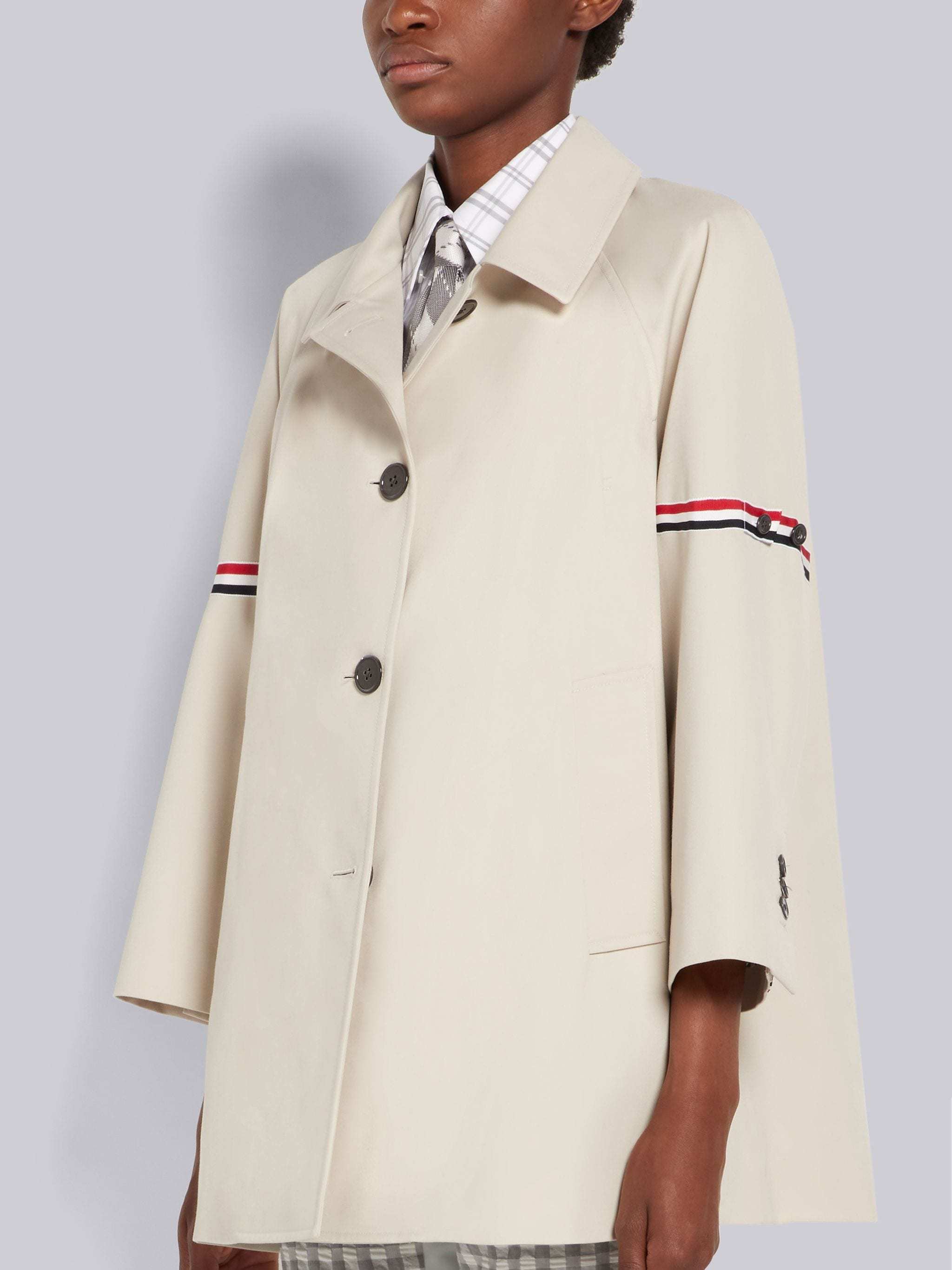 Thom Browne Coats Beige In White
