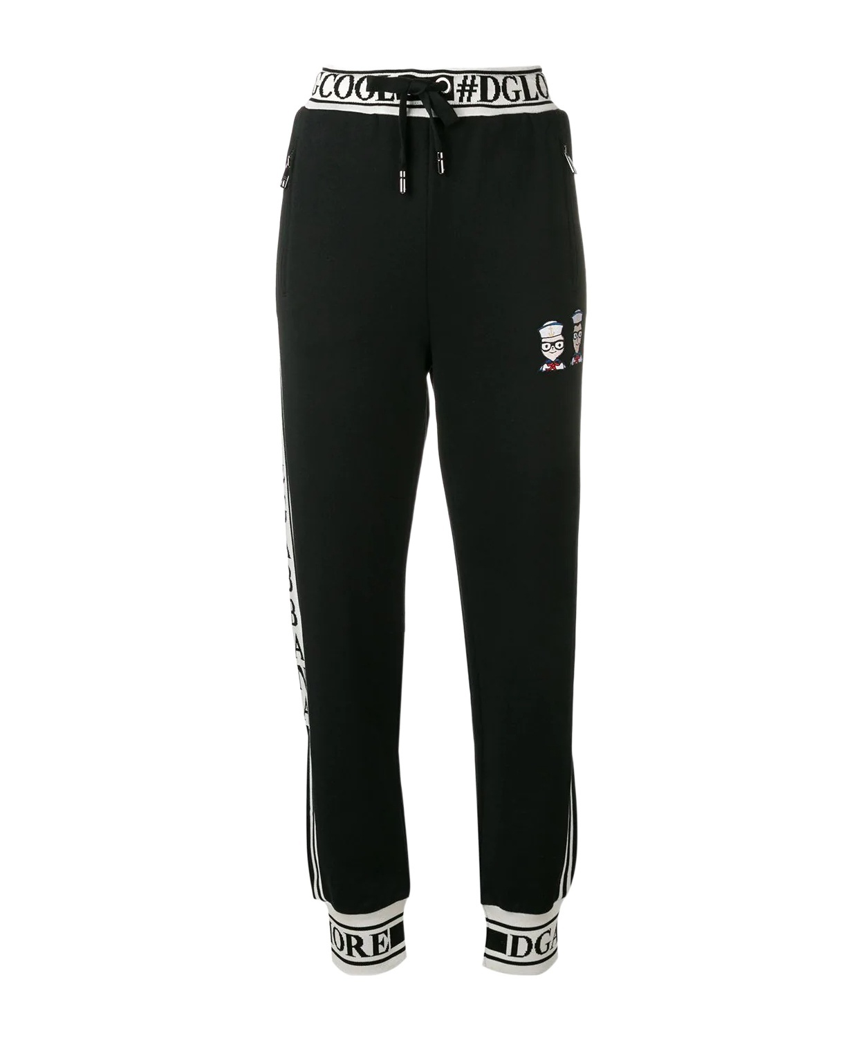 Dolce & Gabbana Logo Trimmed Track Trousers In Black