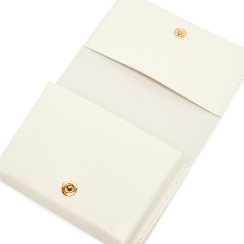 Jil Sander Logo-stamp Leather Card Holder In White