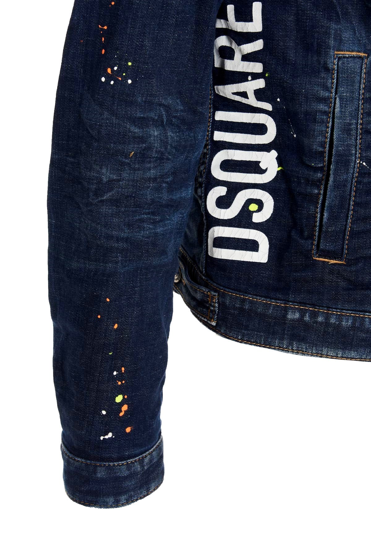 Dsquared2 Logo Denim Jacket In Black