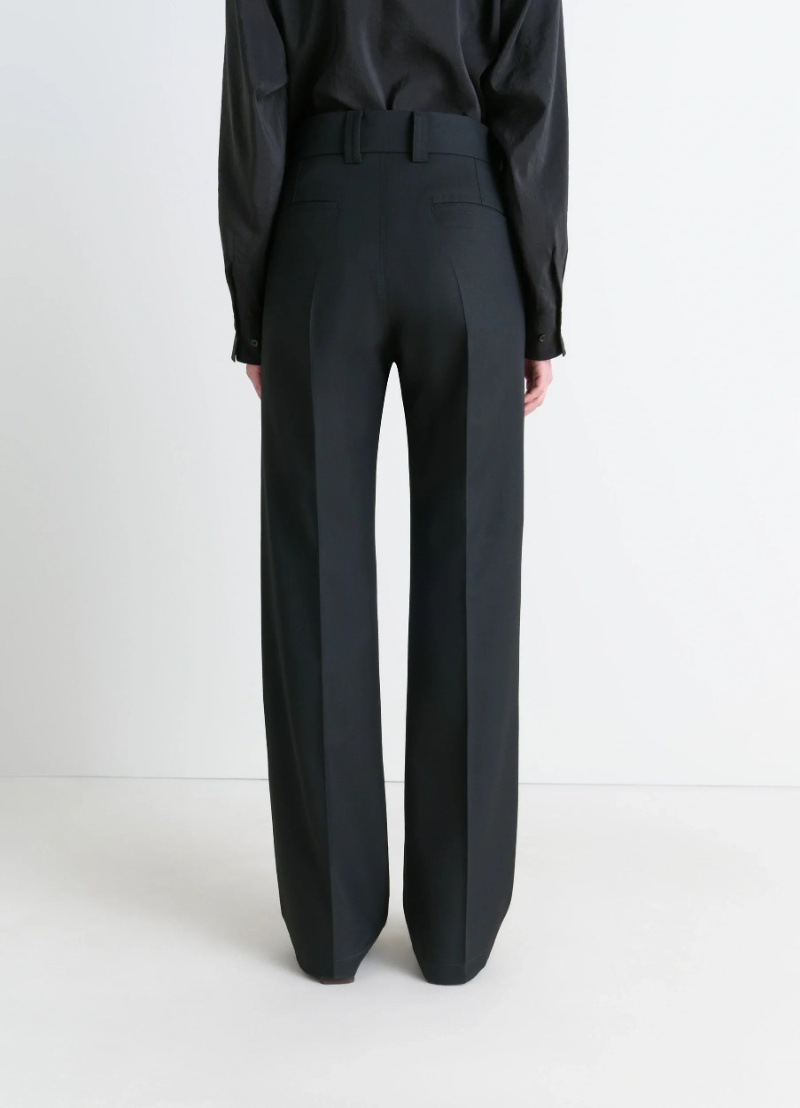 Lemaire Pleated Straight Trousers In Black
