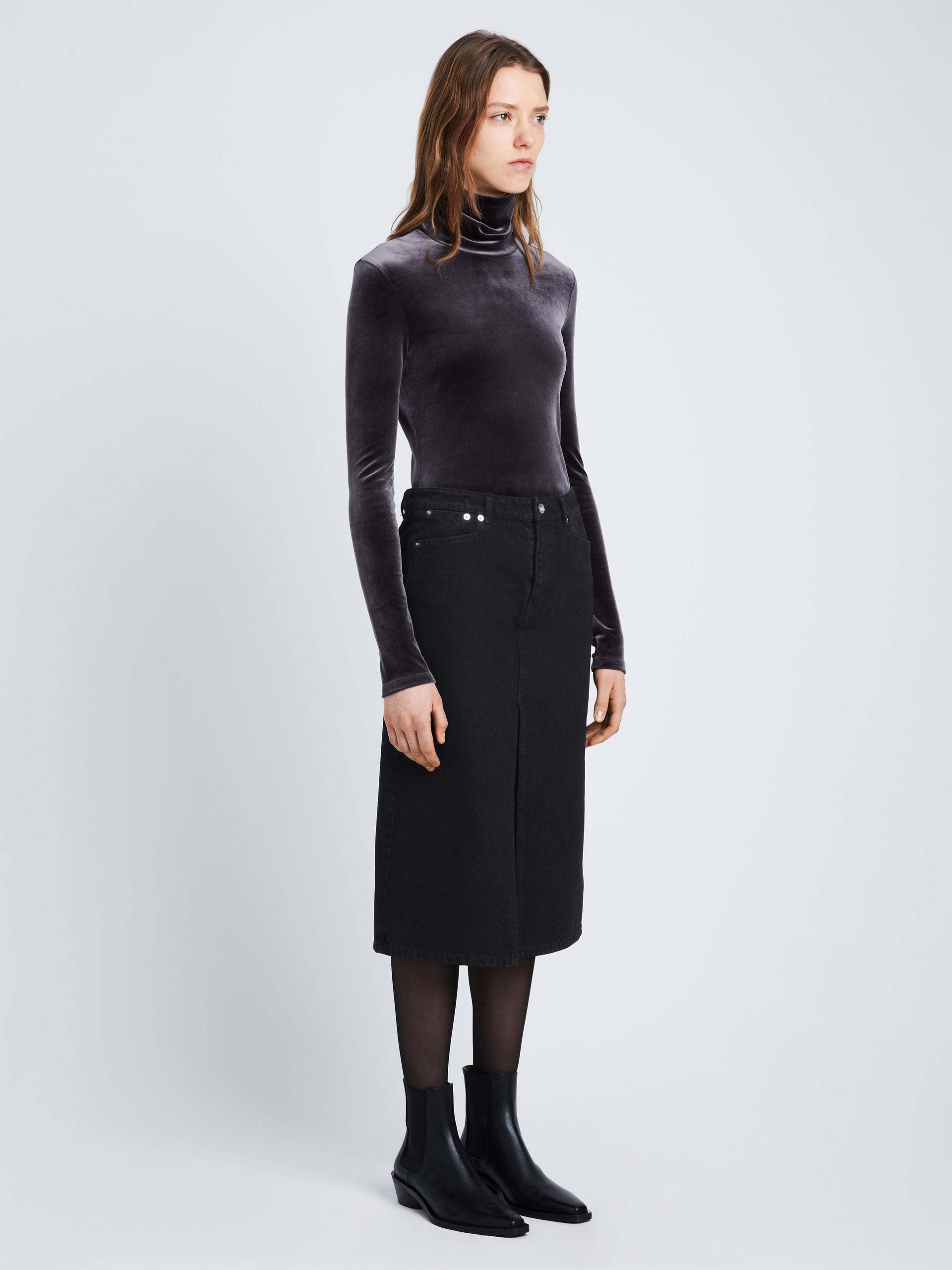 Proenza Schouler Denim Skirt In Black