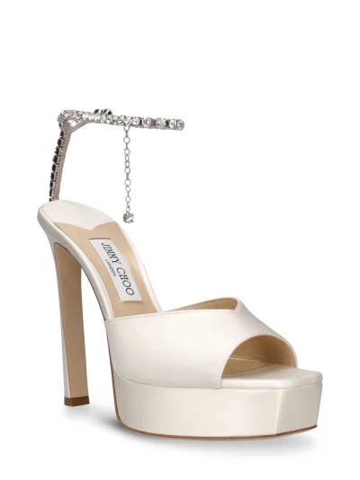 JIMMY CHOO CRYSTAL CLASP HIGH-HEELED SANDALS