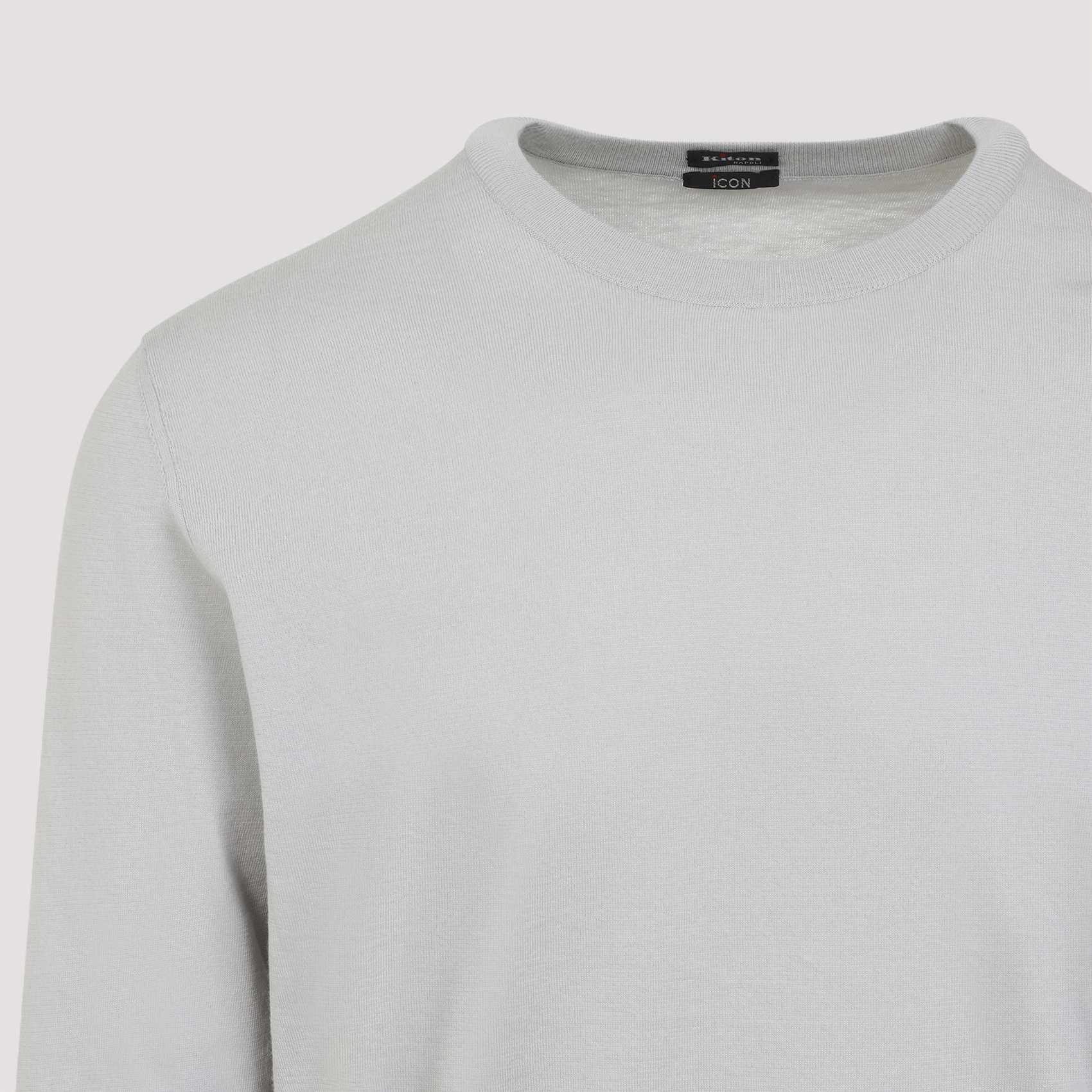 Shop Kiton Round Neck Sweater In White
