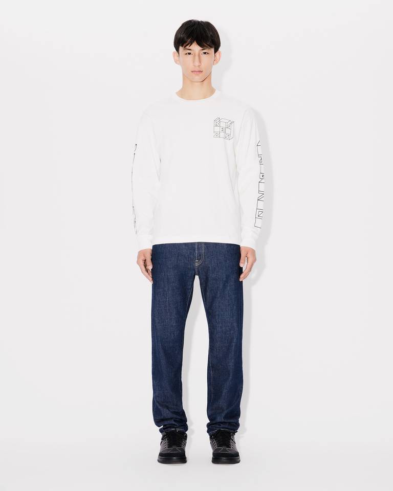 Kenzo Logo Printed Long-sleeve T-shirt In White