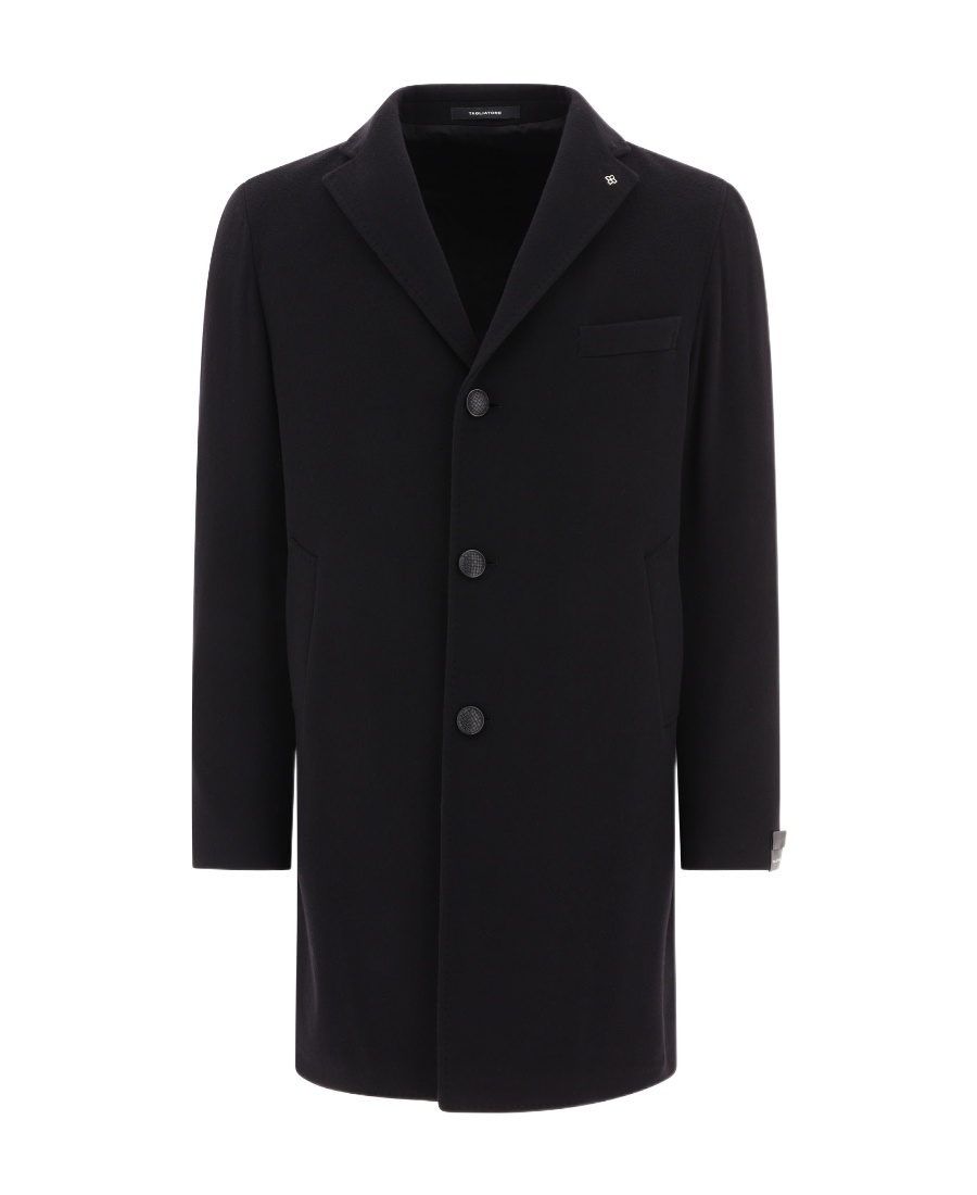 Shop Tagliatore Single-breasted Wool-blend Coat In Black
