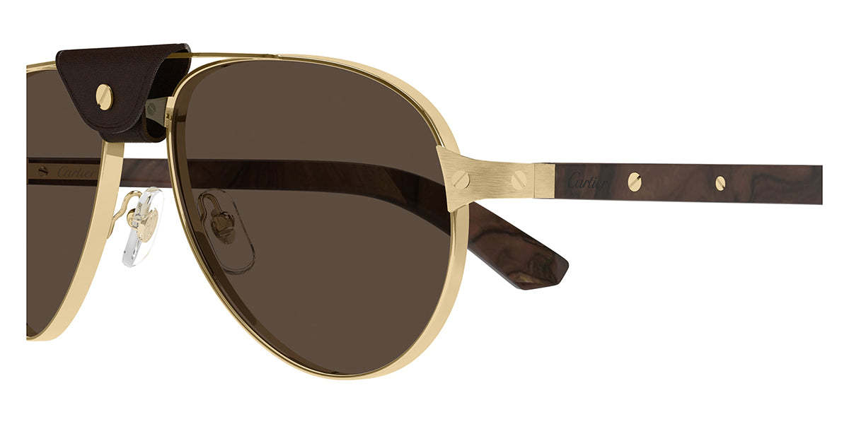Cartier Pilot Frame Sunglasses In Brown