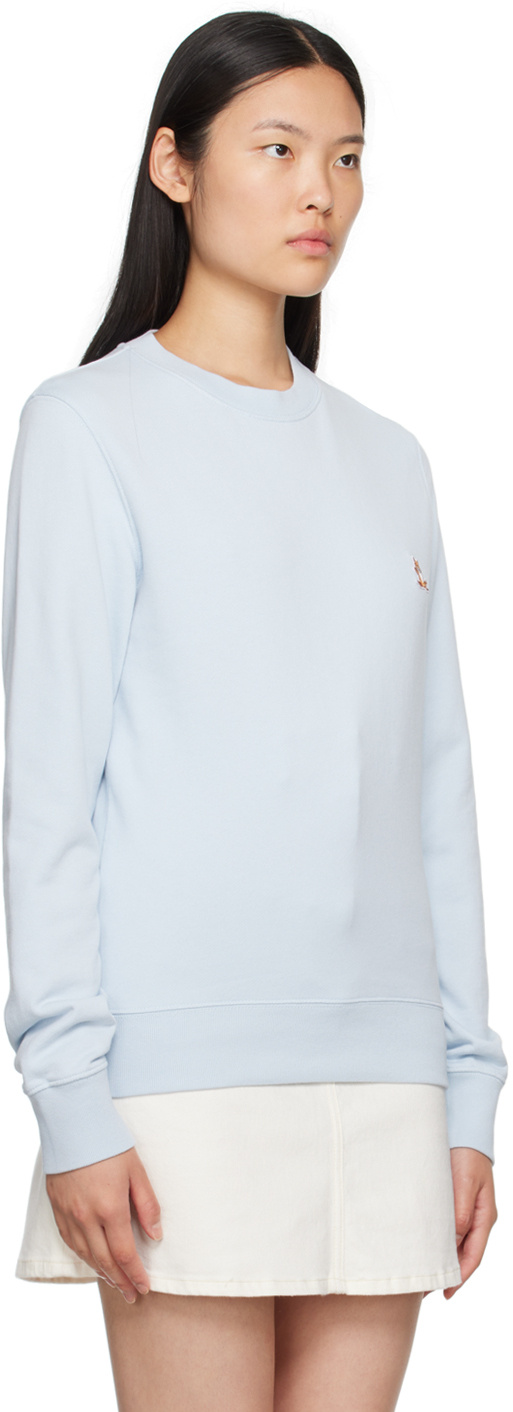 Maison Kitsuné Blue Chillax Fox Sweatshirt In White