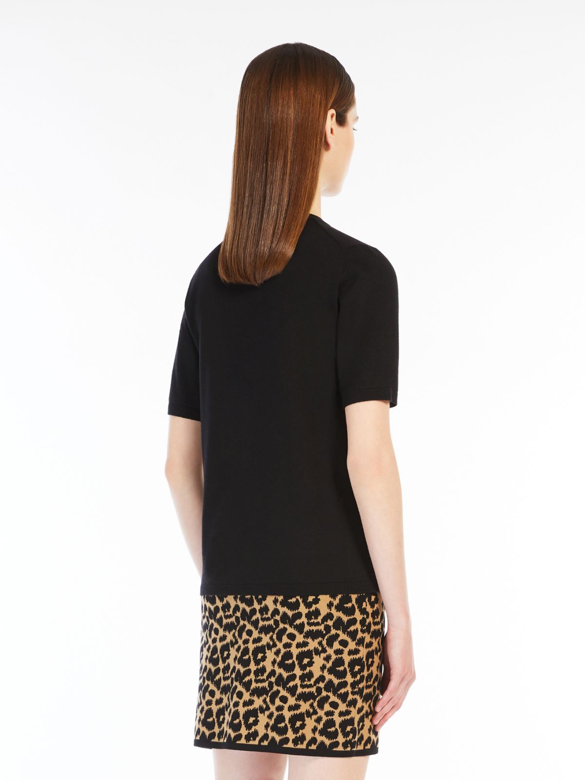 Max Mara Gerico Wool Crewneck Top In Black