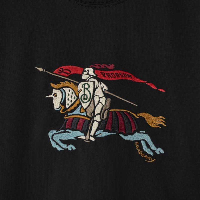 Burberry Ekd Cotton T-shirt In Black