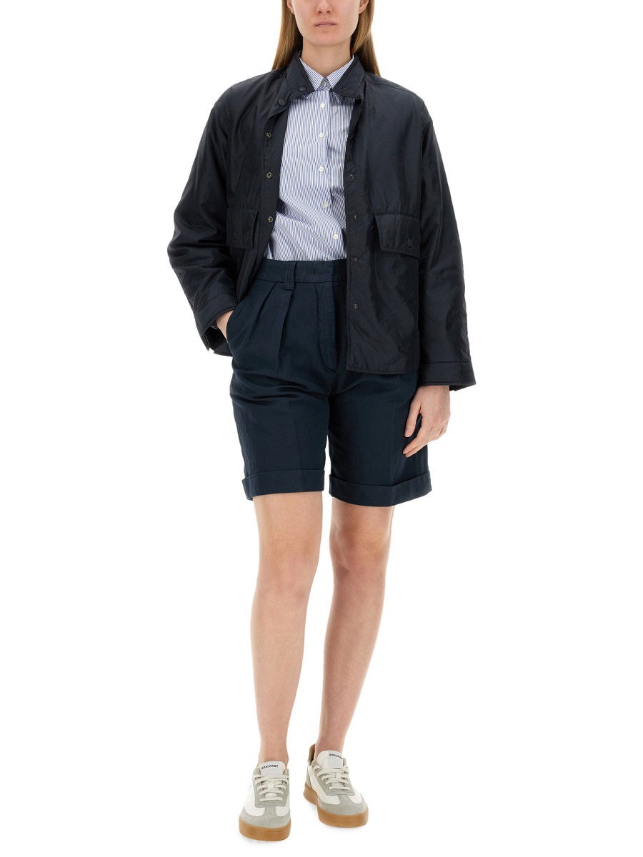 Shop Aspesi Pleated Chino Shorts