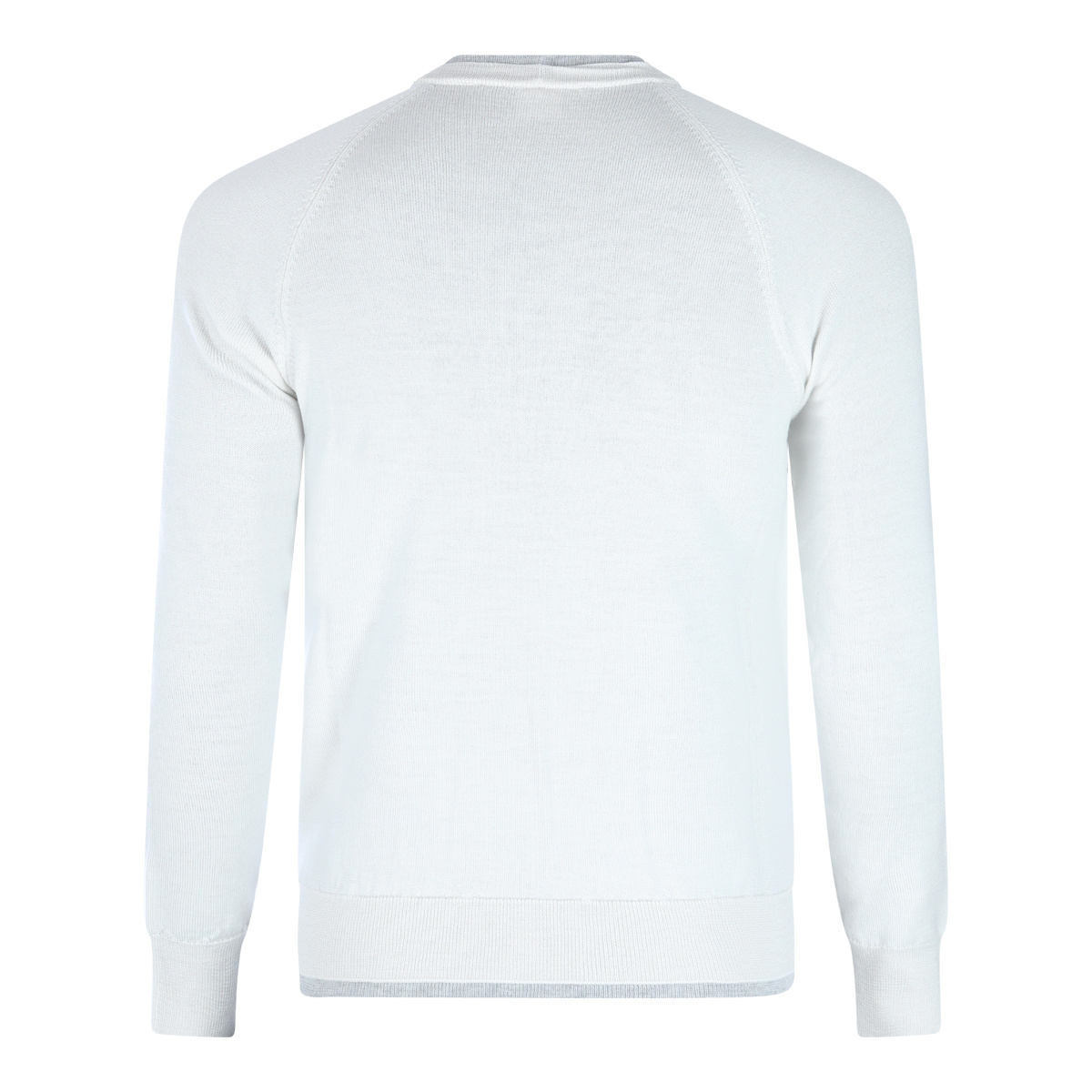Eleventy Timeless Crewneck Sweater With Ribbed Details In White