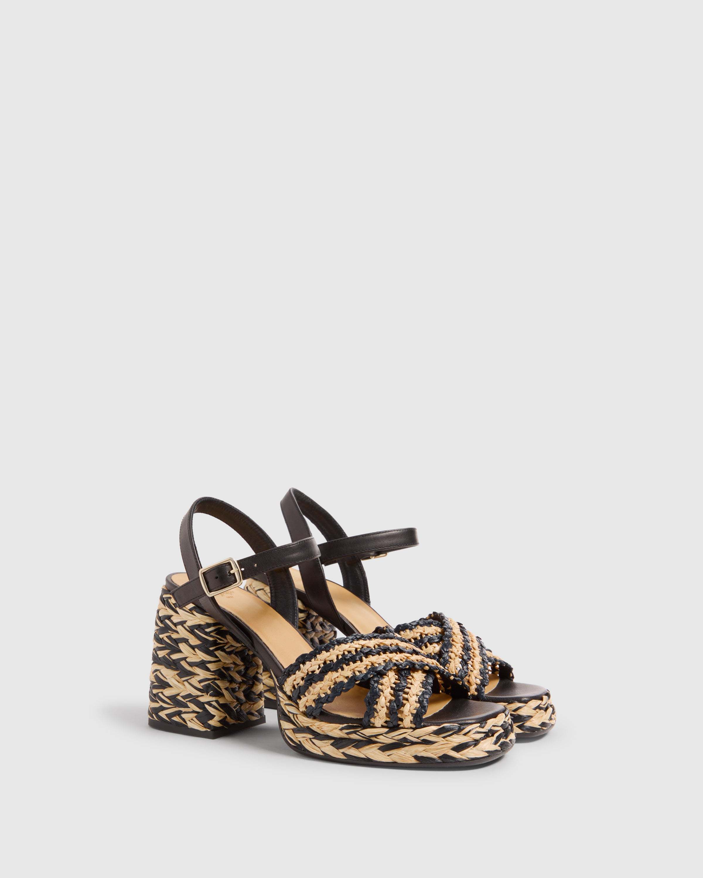 CASTAñER VICEN 95MM RAFFIA SANDALS
