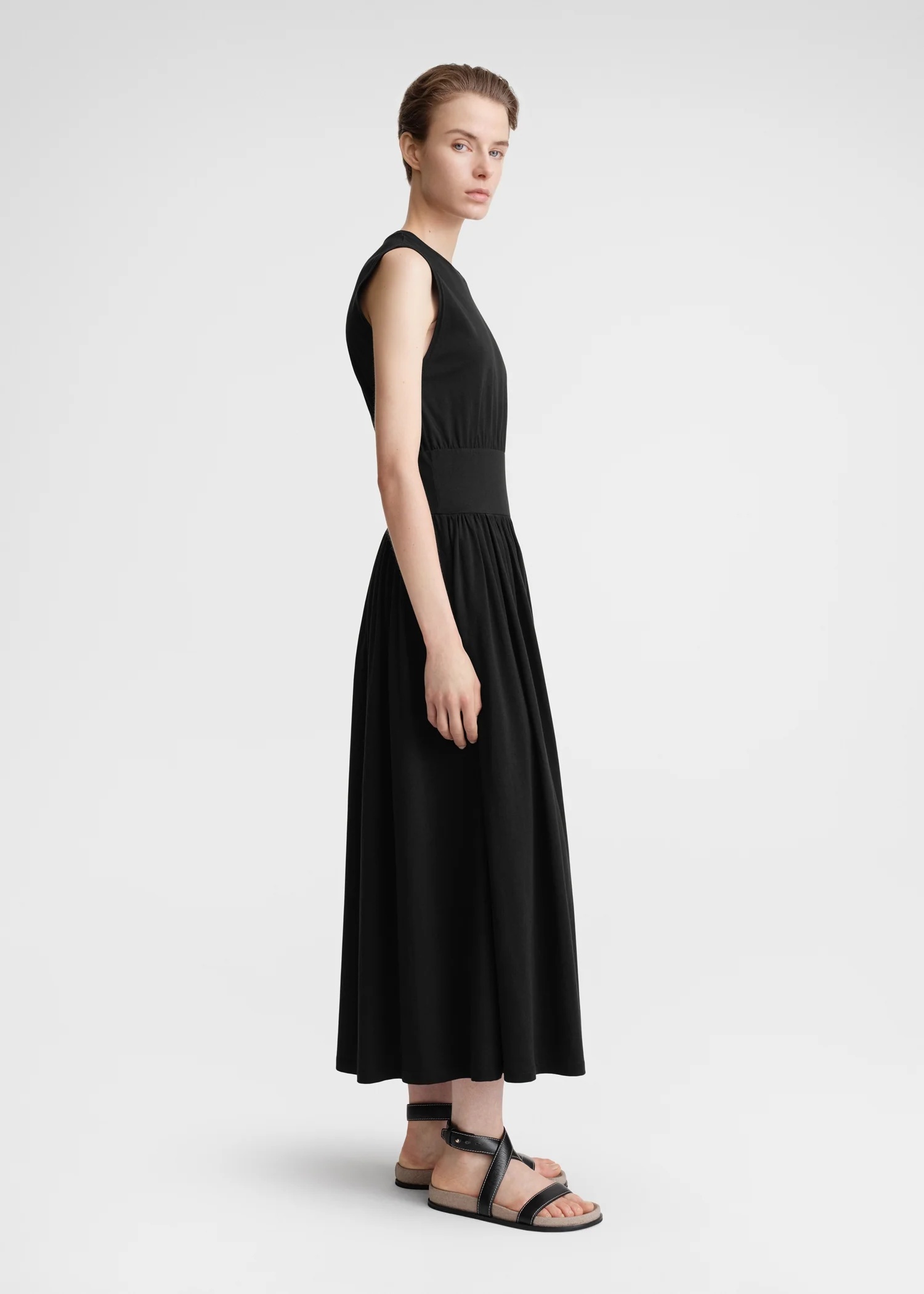 Totême Toteme Women Black Organic Jersey Sleeveless Tee Dress In Black