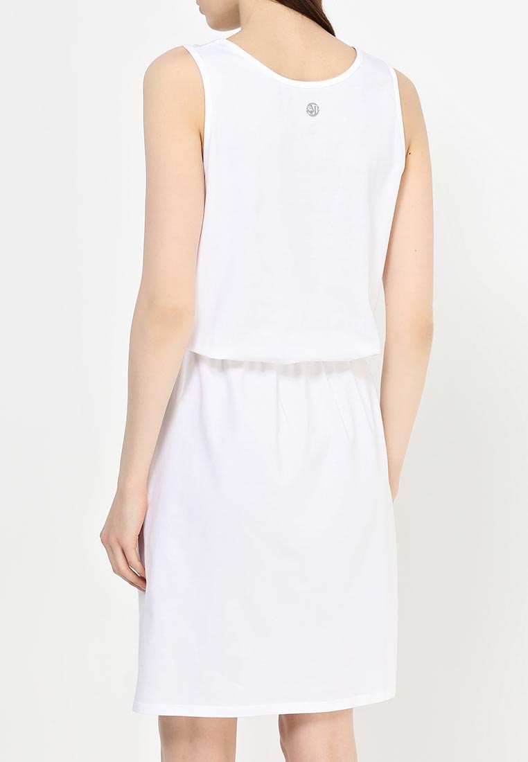 Armani Jeans Sleeveless Printed Dress In White