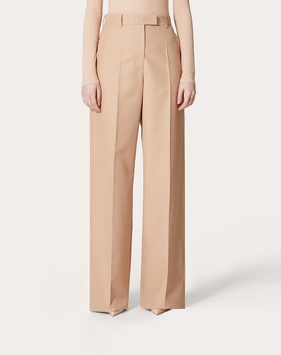 Valentino High-rise Wool Tailored Pants In Nude
