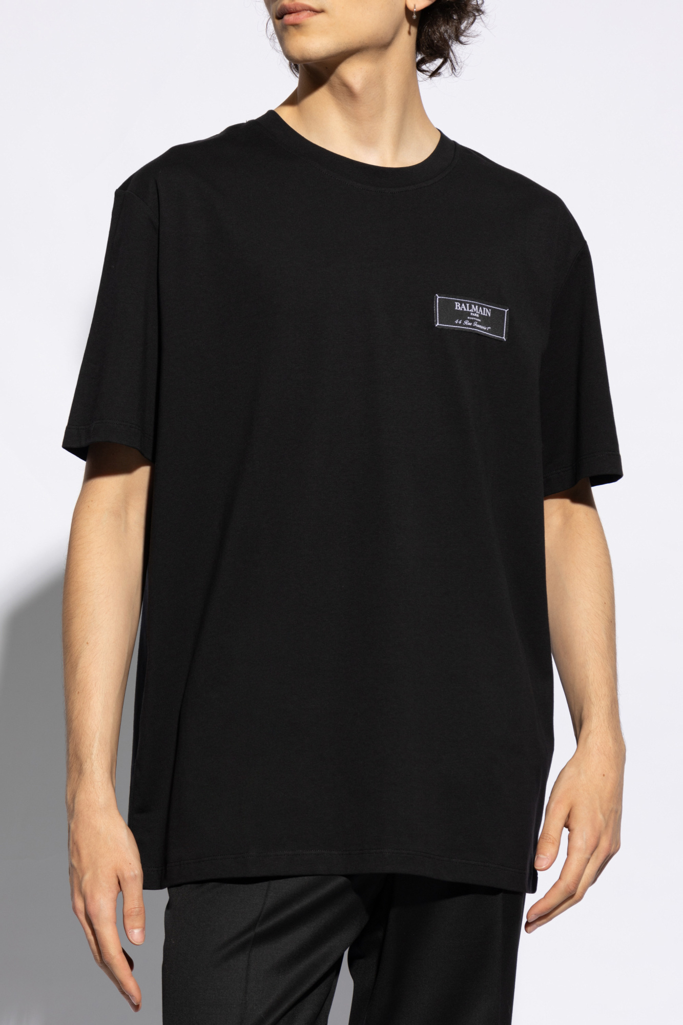 Balmain Couture Label T-shirt In Black