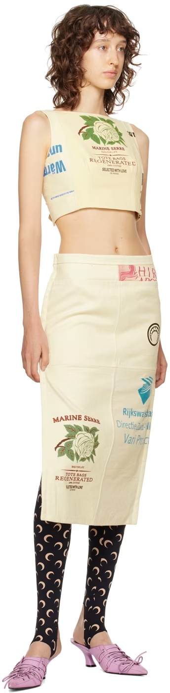 MARINE SERRE ZIPPER POCKET SKIRT 