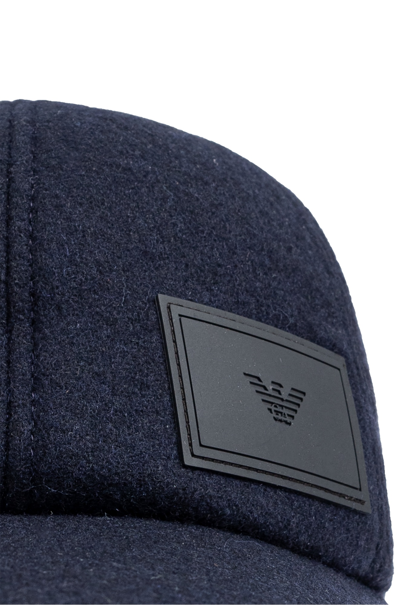 Emporio Armani Emblem Patch Baseball Cap In Black