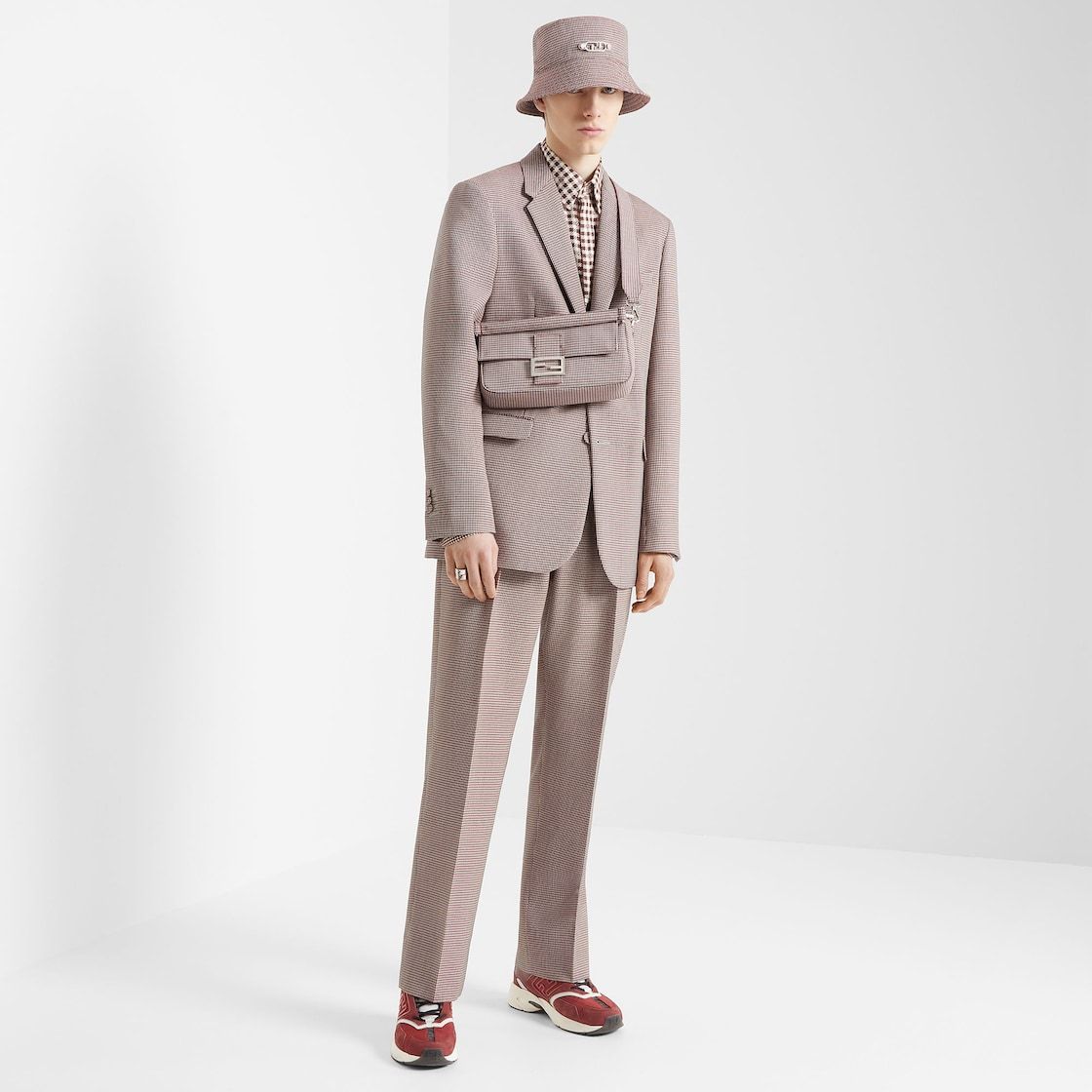 Fendi Single-breasted Houndstooth Blazer In Multicolor