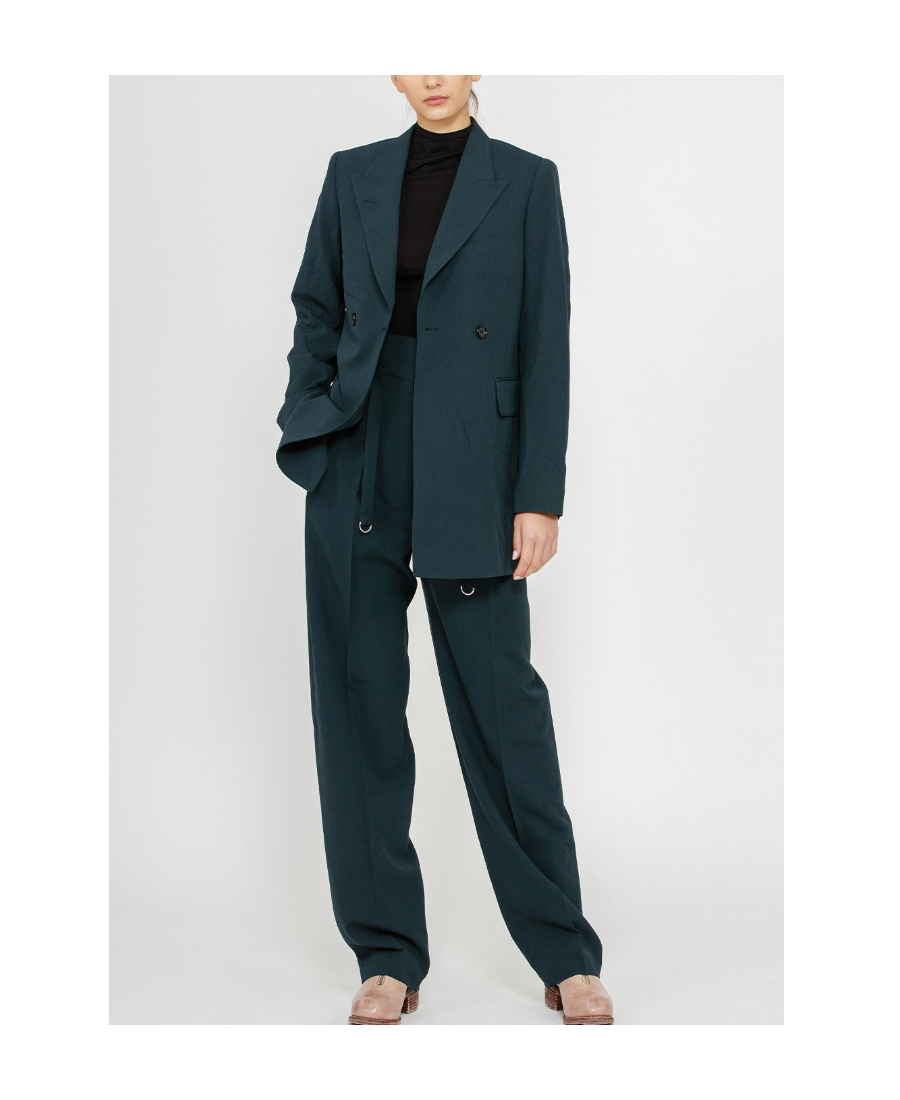Lemaire Double-breasted Button Blazer In Green