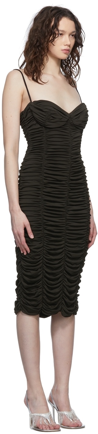 Magda Butrym Sweetheart-neck Ruched Stretch-crepe Midi Dress In Black