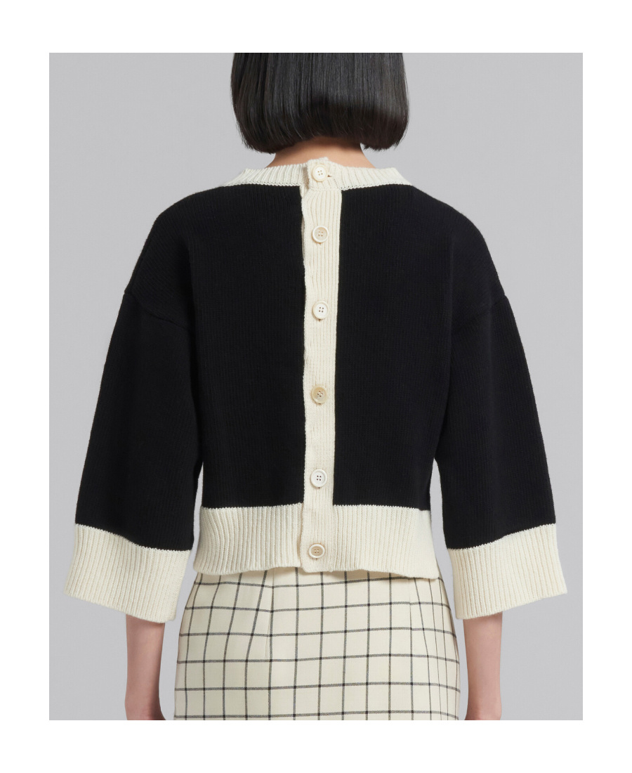 Marni Cropped Jersey With Bold Logo In Multi