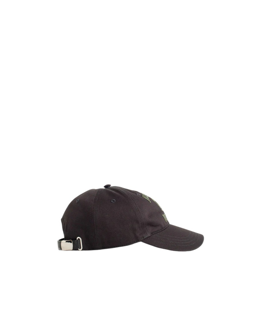 Alexander Mcqueen Cotton Twill Cap With Embroidery In Black