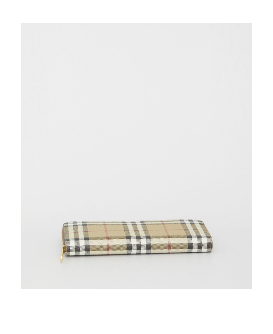 Burberry Check Zip Wallet In Nude